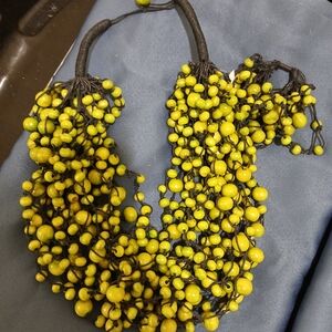 Lime Wood Beaded Necklace